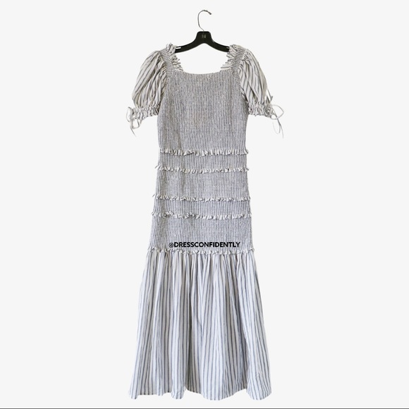 SOLD LoveShackFancy Thea Striped Smocked Dress - Picture 8 of 9